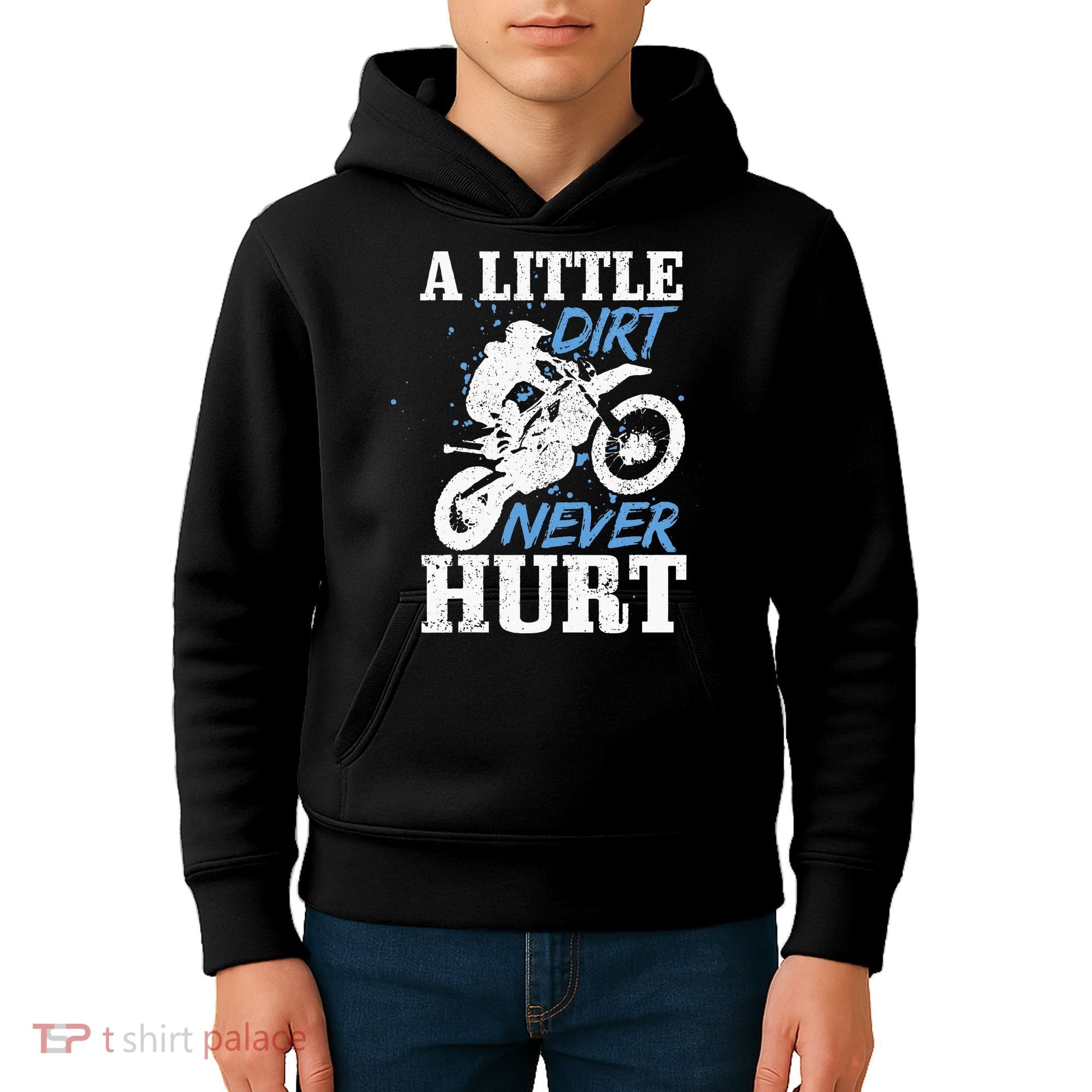 Motocross Little Dirt Never Hurt Dirt Bike MX Racing Biker Kids Hoodie