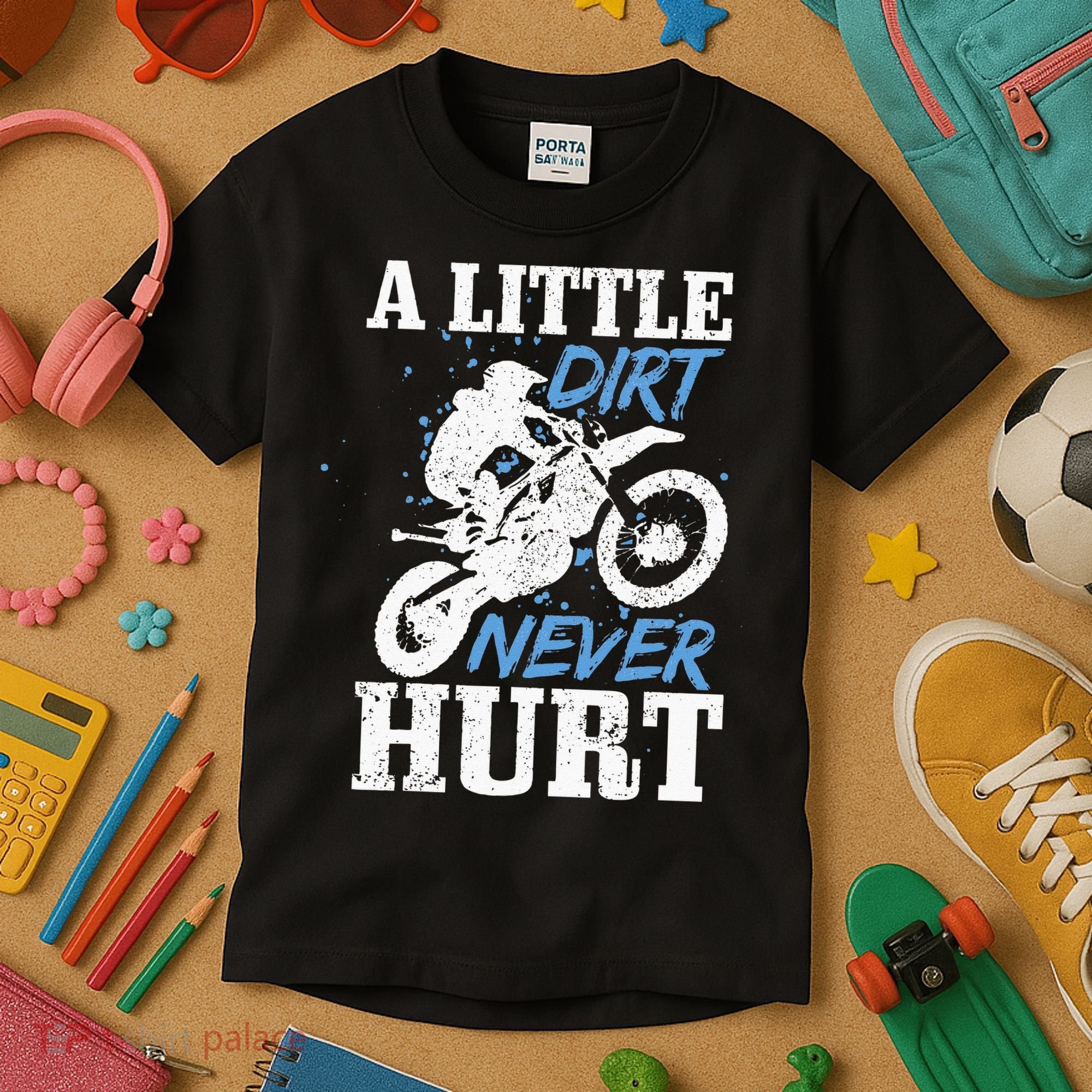 Motocross Little Dirt Never Hurt Dirt Bike MX Racing Biker Kids T-Shirt