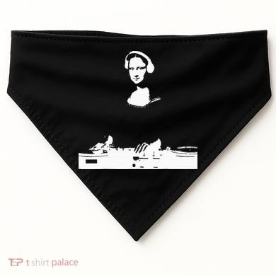 Mona Lisa Dj Art Funny Edm Techno Rave Music USA-Made Doggie Bandana