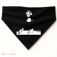 Mona Lisa Dj Art Funny Edm Techno Rave Music USA-Made Doggie Bandana thumb 0