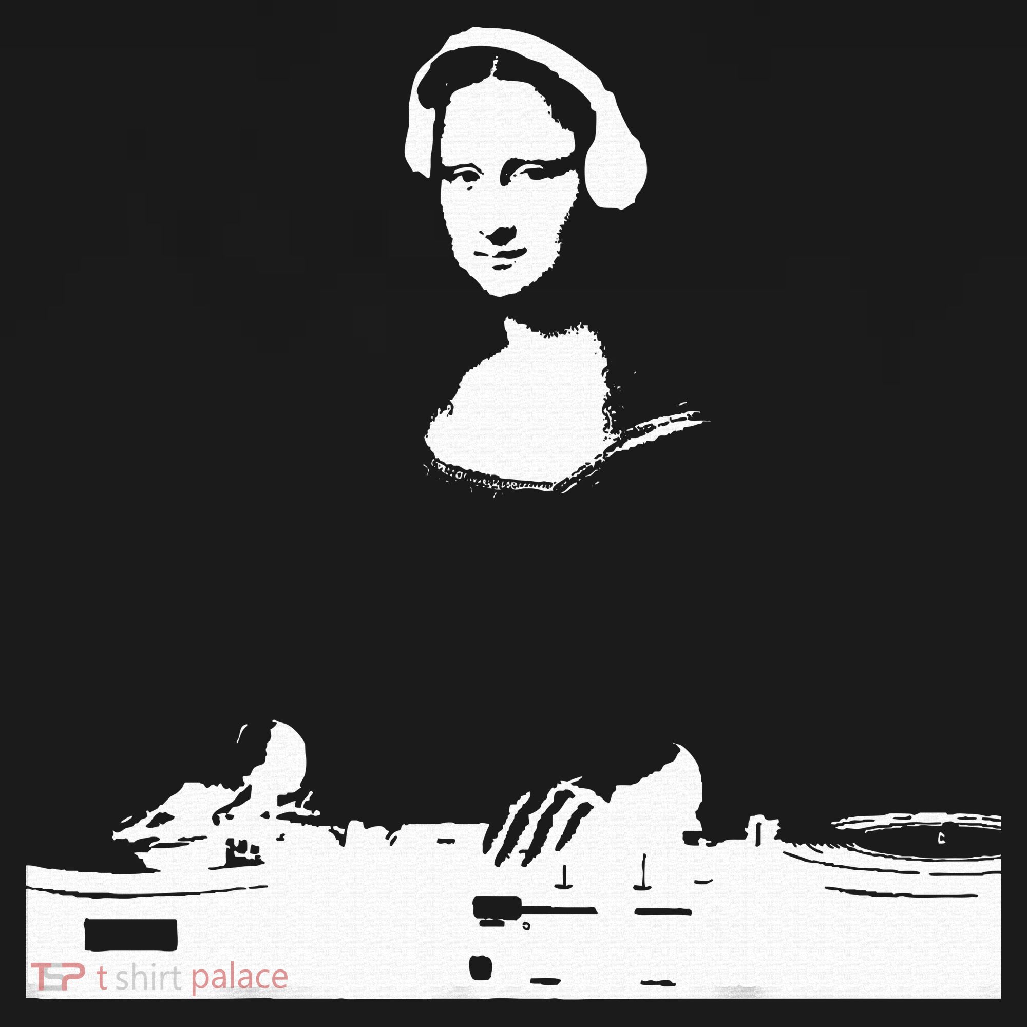 Mona Lisa Dj Art Funny Edm Techno Rave Music Apron