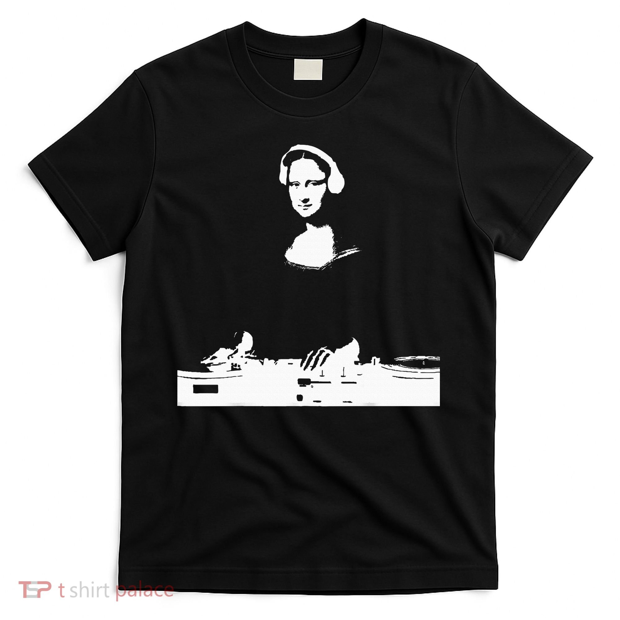 Mona Lisa Dj Art Funny Edm Techno Rave Music T-Shirt