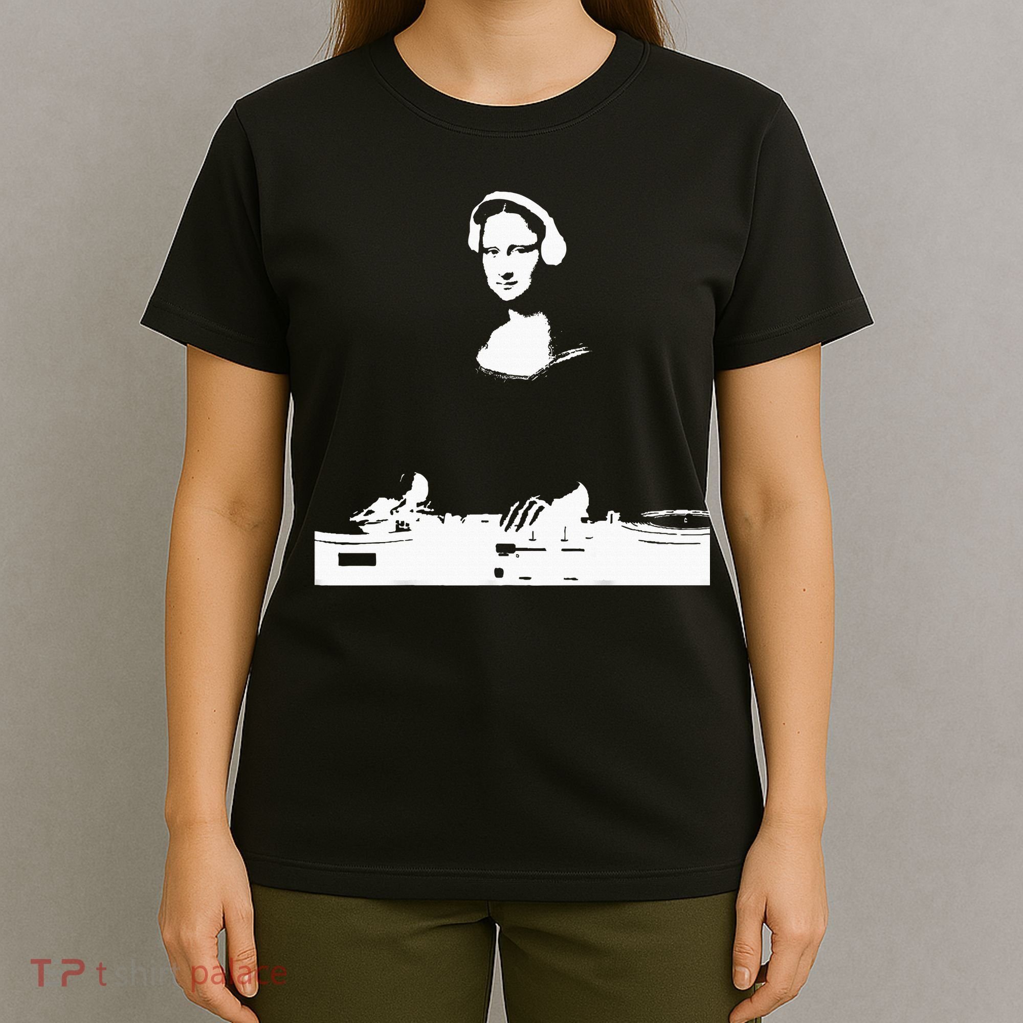 Mona Lisa Dj Art Funny Edm Techno Rave Music T-Shirt