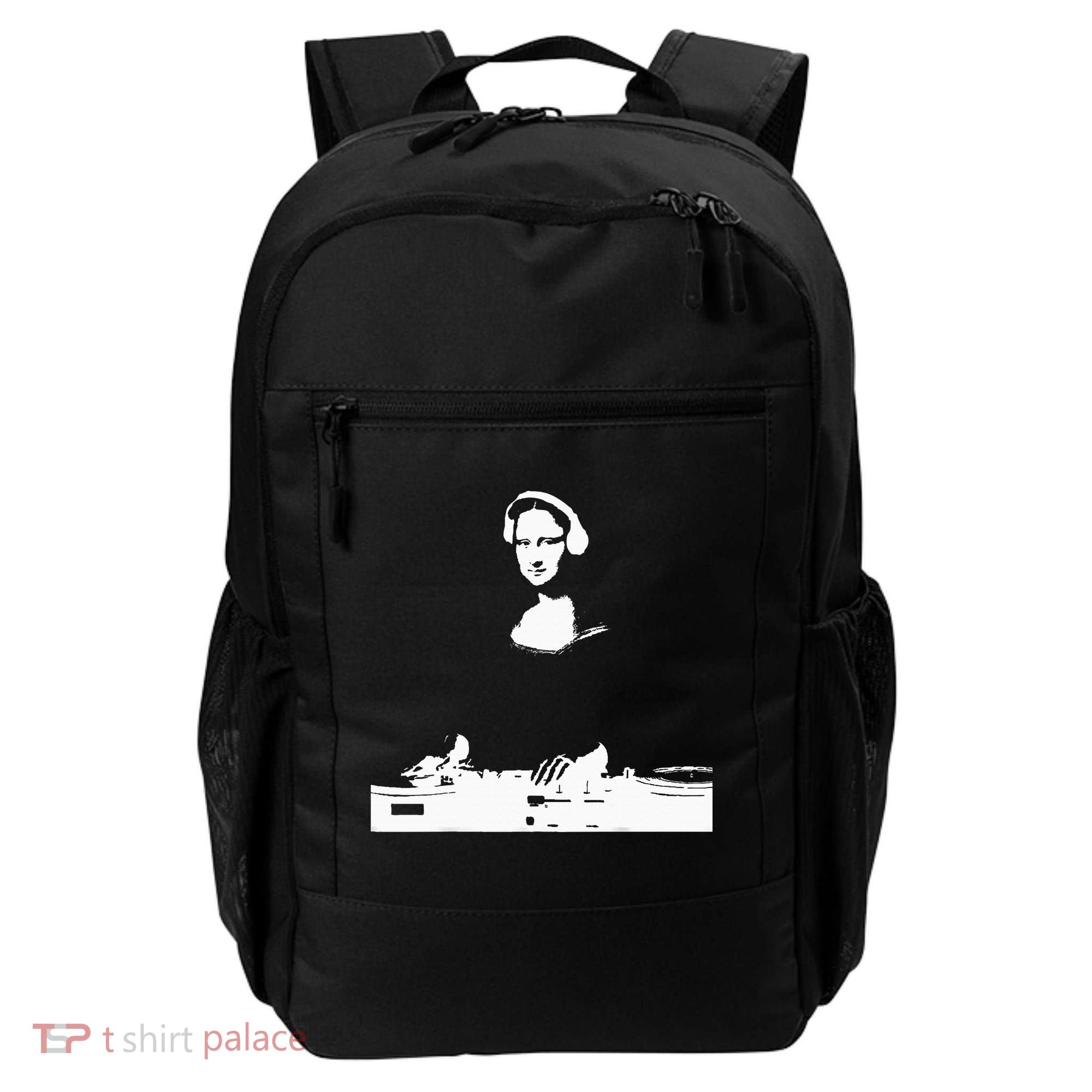Mona Lisa Dj Art Funny Edm Techno Rave Music Backpack