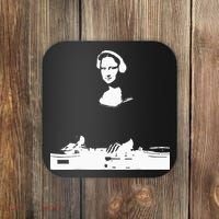 Mona Lisa Dj Art Funny Edm Techno Rave Music Coaster thumb 0