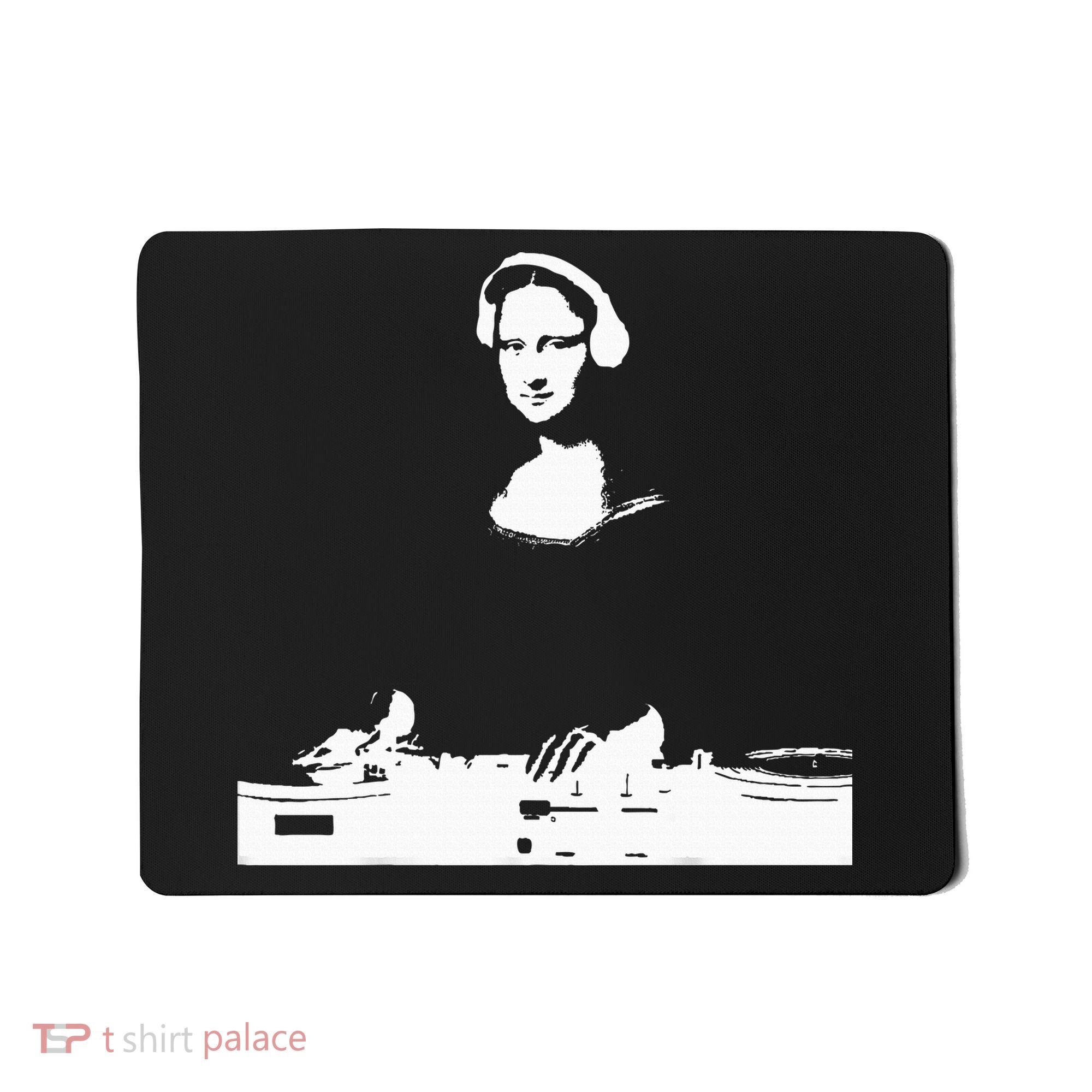Mona Lisa Dj Art Funny Edm Techno Rave Music Mousepad