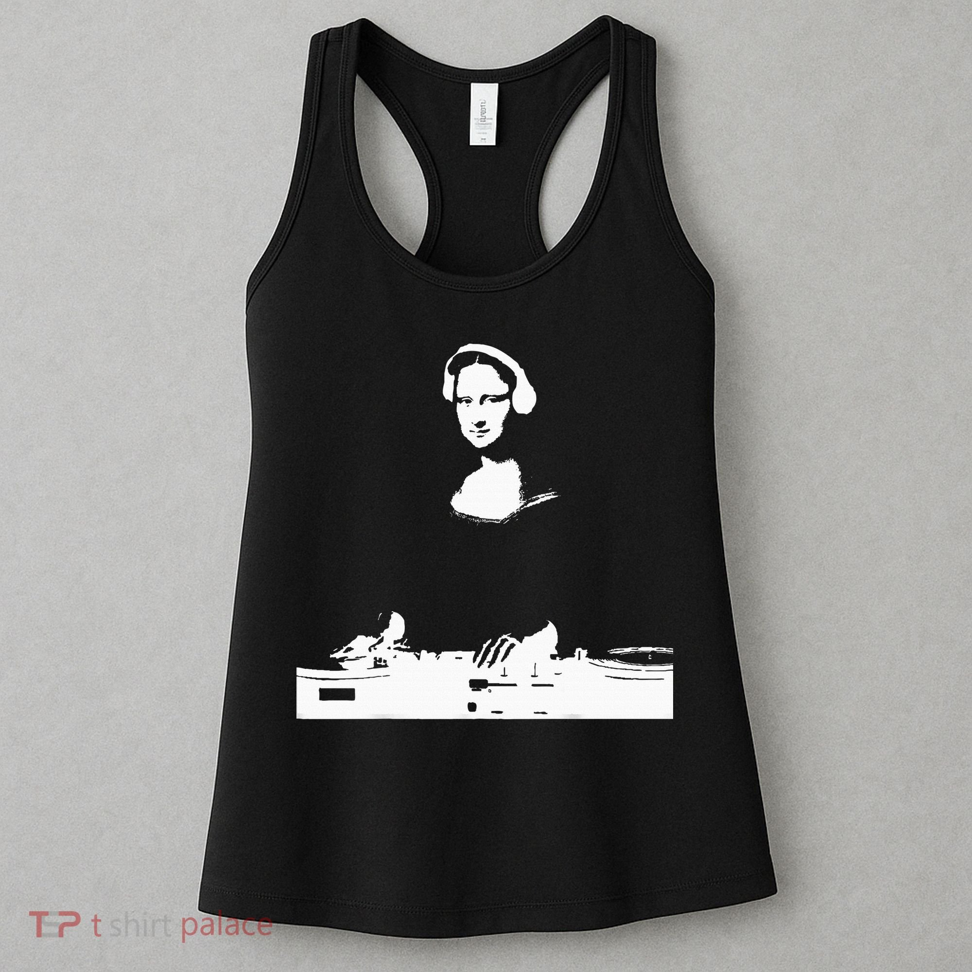 Mona Lisa Dj Art Funny Edm Techno Rave Music Women's Tank Top