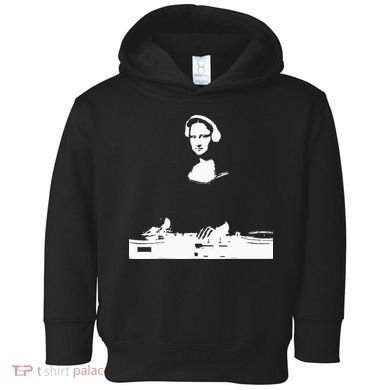 Mona Lisa Dj Art Funny Edm Techno Rave Music Toddler Hoodie
