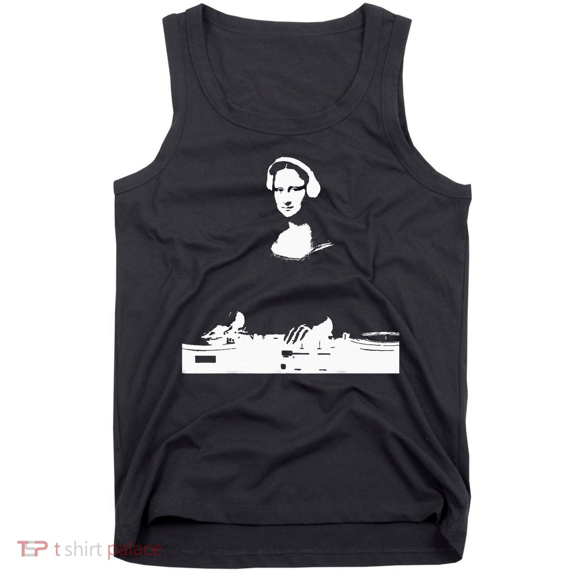 Mona Lisa Dj Art Funny Edm Techno Rave Music Tank Top