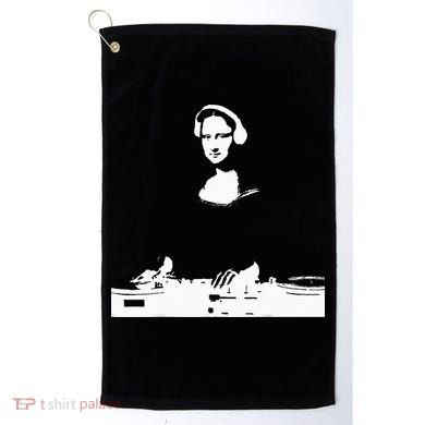 Mona Lisa Dj Art Funny Edm Techno Rave Music Golf Towel