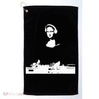 Mona Lisa Dj Art Funny Edm Techno Rave Music Golf Towel thumb 0
