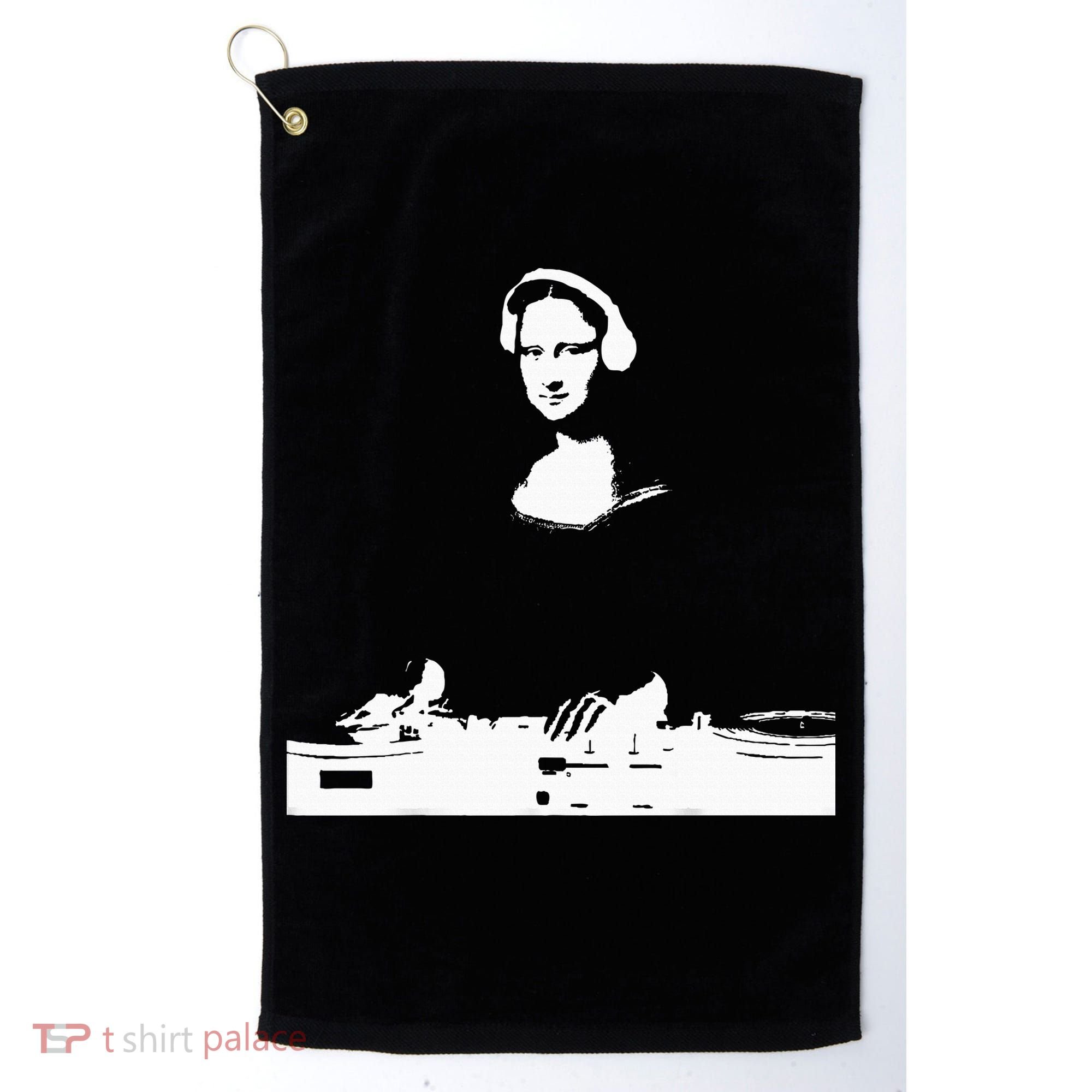 Mona Lisa Dj Art Funny Edm Techno Rave Music Golf Towel