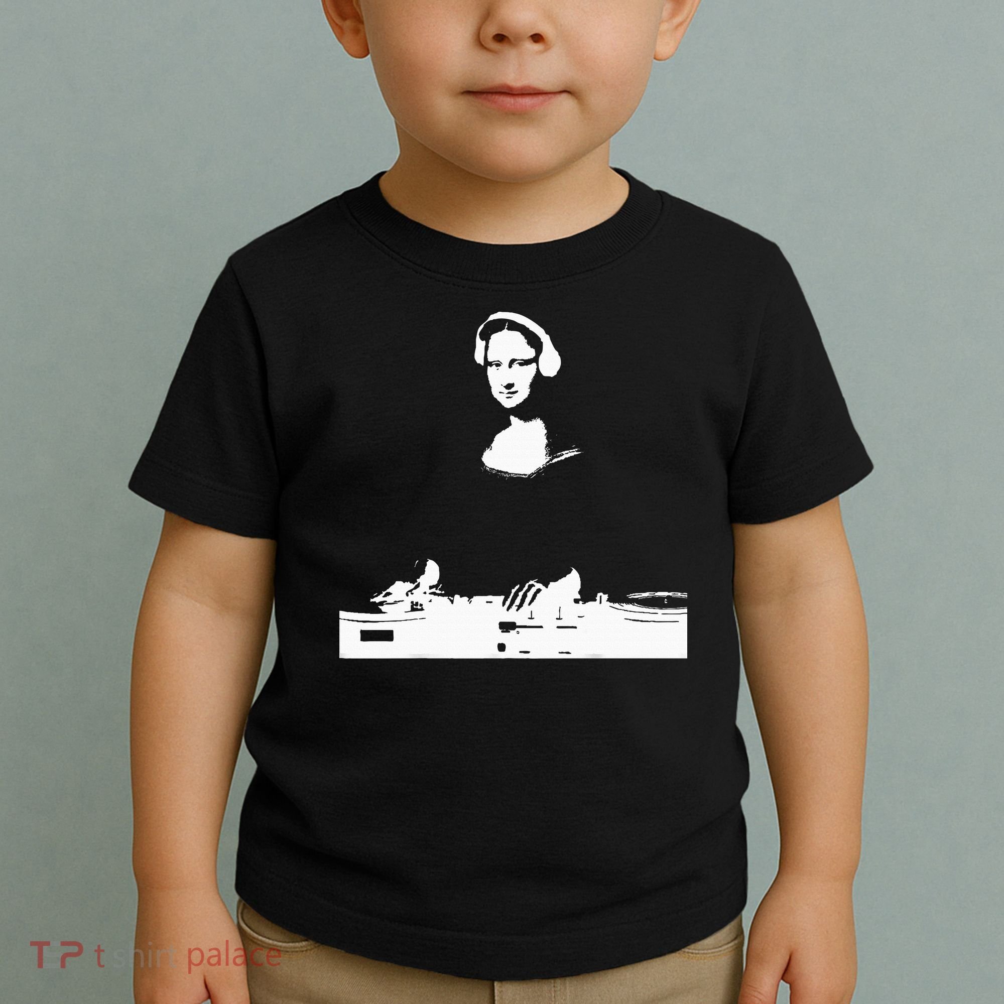 Mona Lisa Dj Art Funny Edm Techno Rave Music Toddler T-Shirt