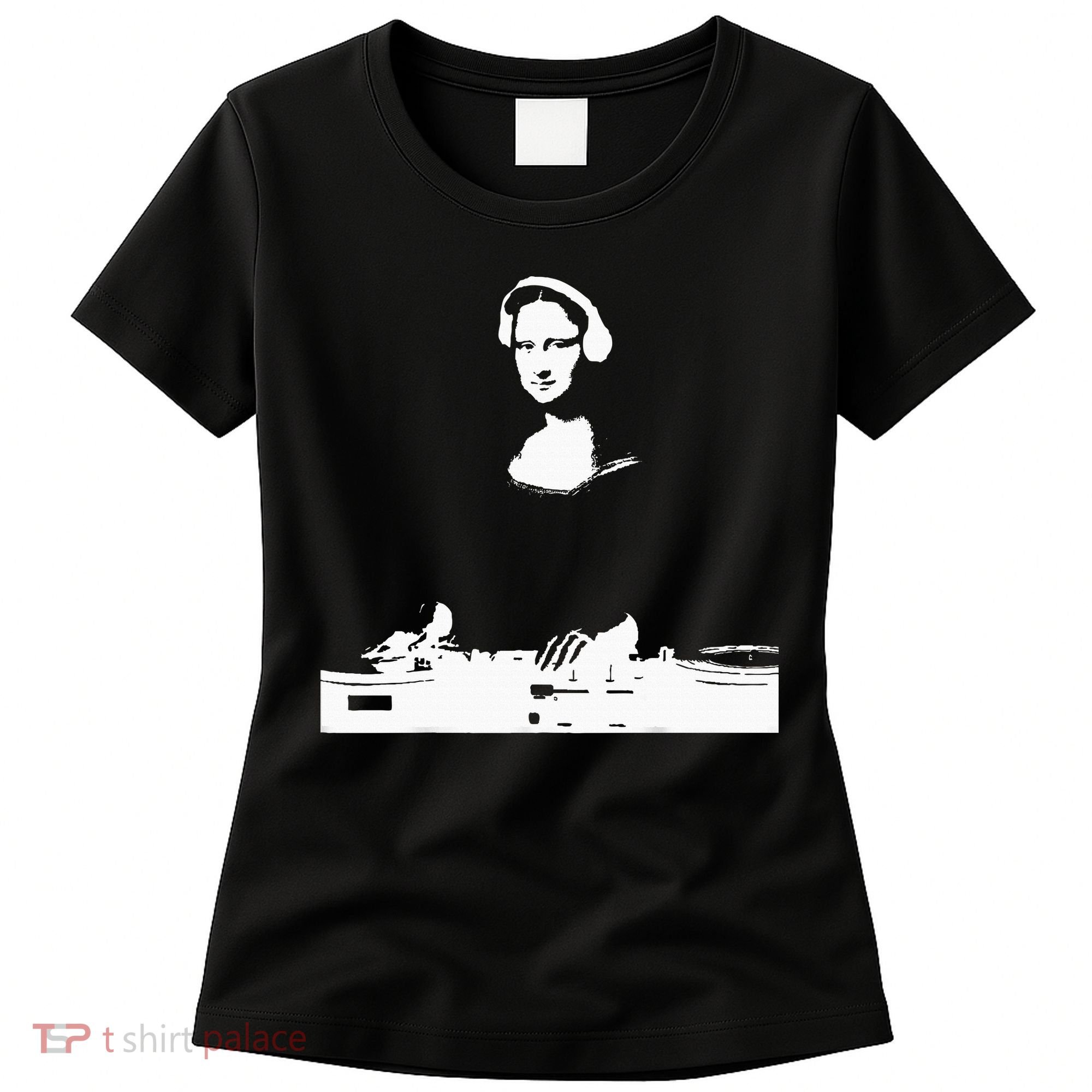 Mona Lisa Dj Art Funny Edm Techno Rave Music Women's T-Shirt