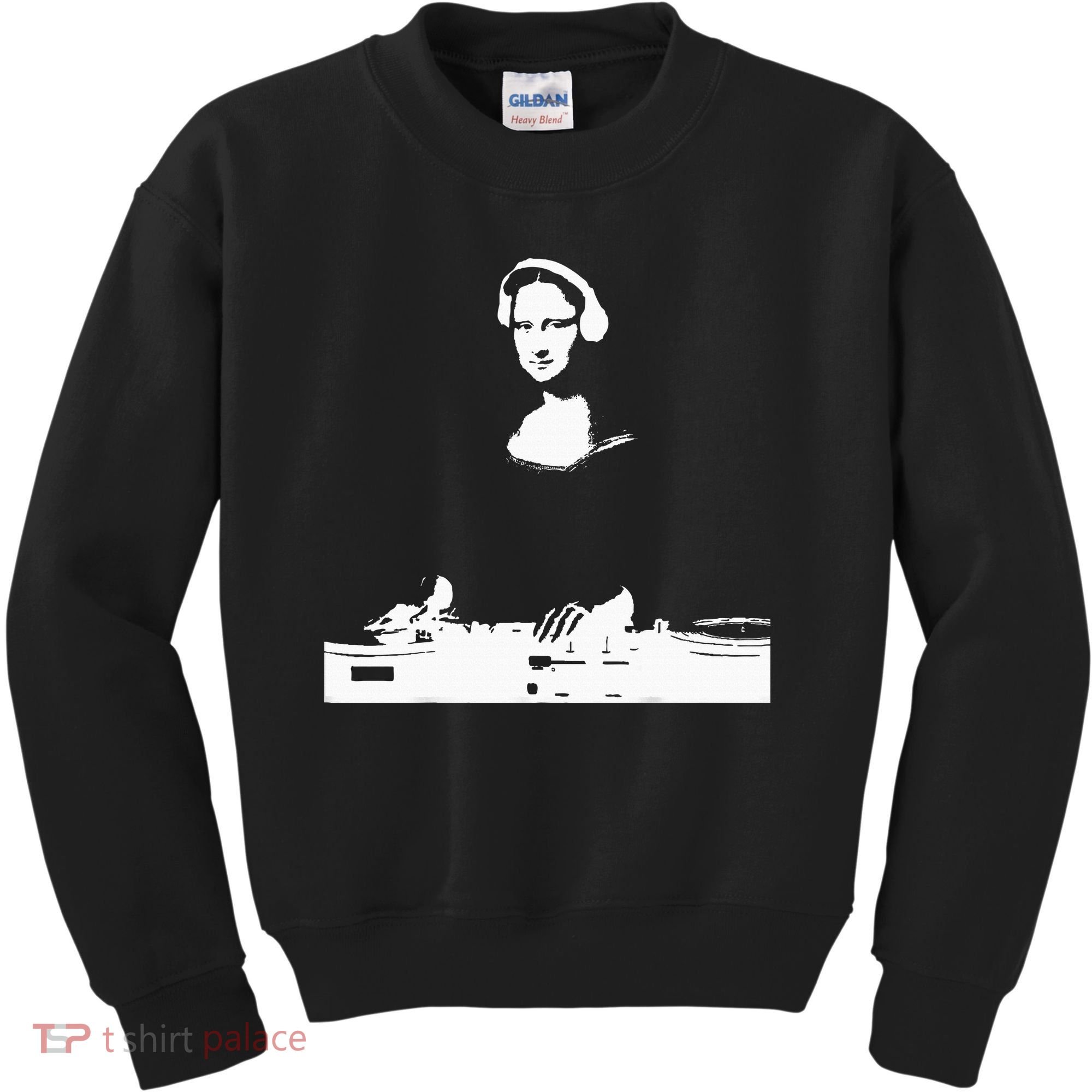 Mona Lisa Dj Art Funny Edm Techno Rave Music Kids Sweatshirt