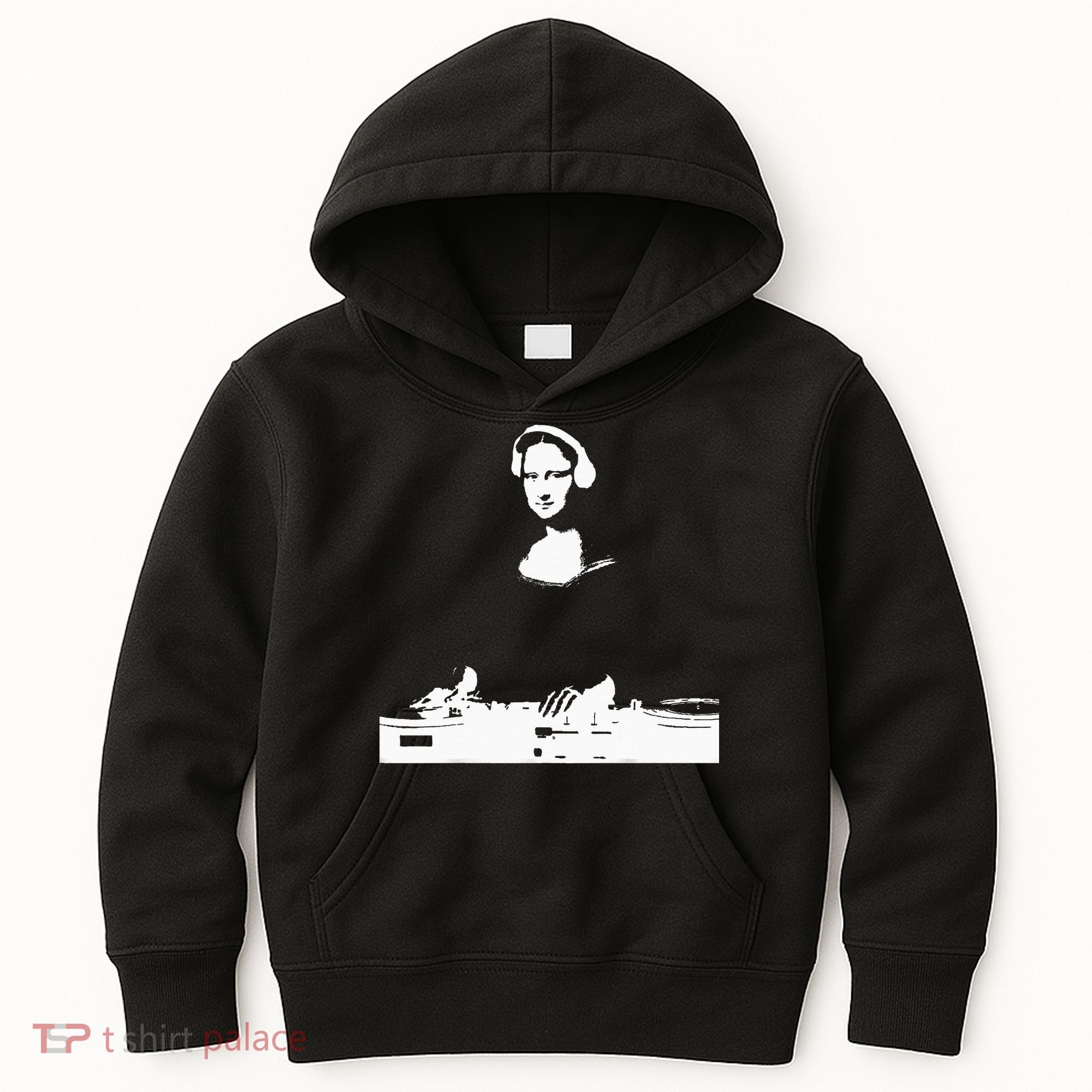 Mona Lisa Dj Art Funny Edm Techno Rave Music Kids Hoodie