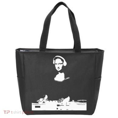 Mona Lisa Dj Art Funny Edm Techno Rave Music Tote Bag