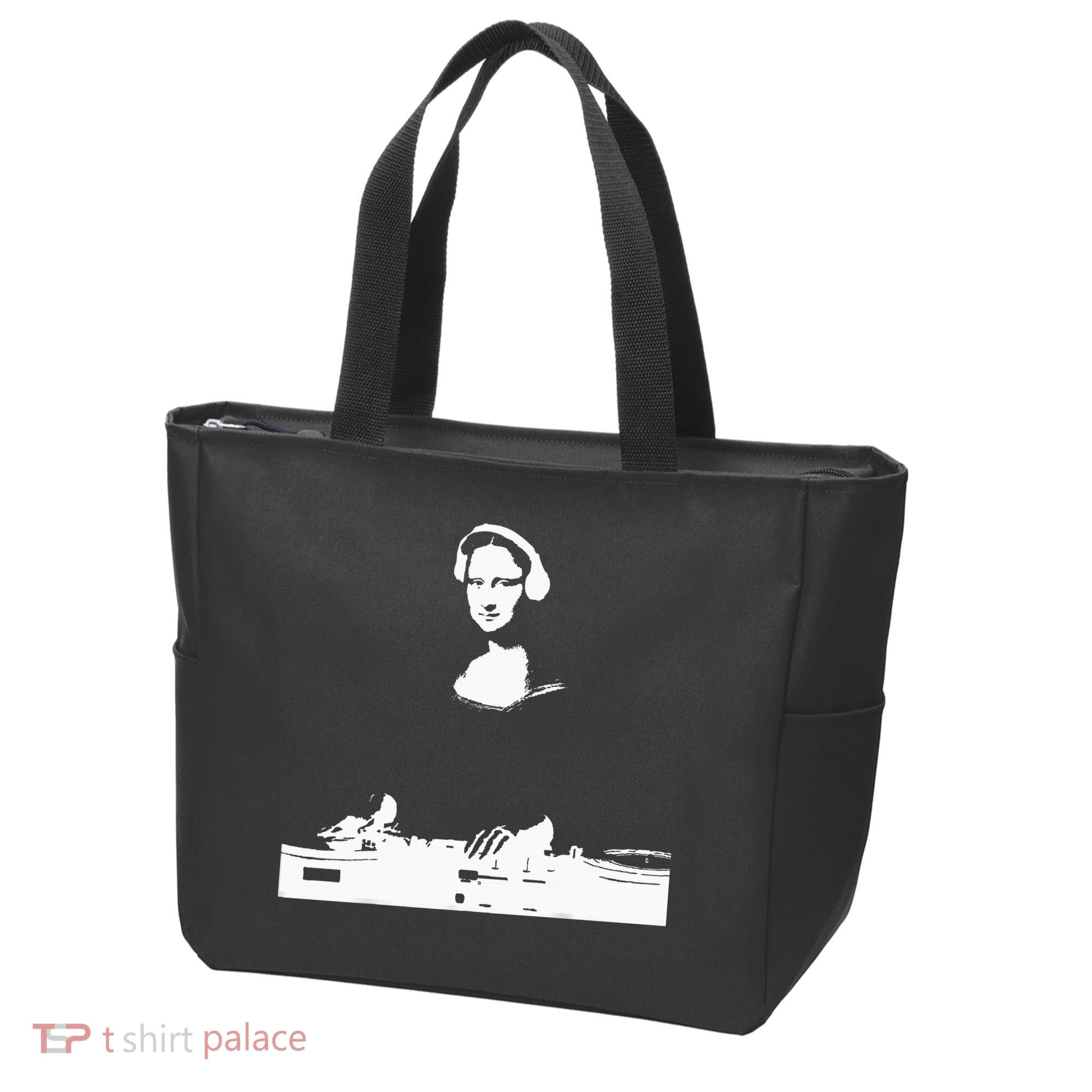 Mona Lisa Dj Art Funny Edm Techno Rave Music Tote Bag