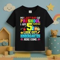 My Last Day Of Preschool Graduation Kindergarten Here I Come Toddler T-Shirt thumb 3