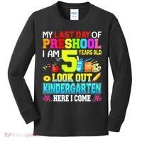 My Last Day Of Preschool Graduation Kindergarten Here I Come Kids Long Sleeve Shirt thumb 0