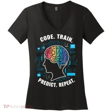 Machine Learning Engineer Artificial Intelligence Women's V-Neck T-Shirt