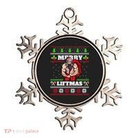 Merry Liftmas Funny Lifting Weights Jacked Santa Claus Ugly Christmas Ornament thumb 0