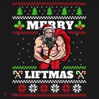 Merry Liftmas Funny Lifting Weights Jacked Santa Claus Ugly Christmas Women's T-Shirt thumb 6