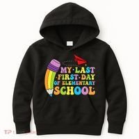 My Last First Day Of Elementary School Back To School Kids Hoodie thumb 0