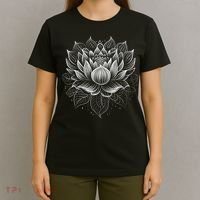 Mandala Lotus Flower Tees For Men Women Girls T-Shirt thumb 4