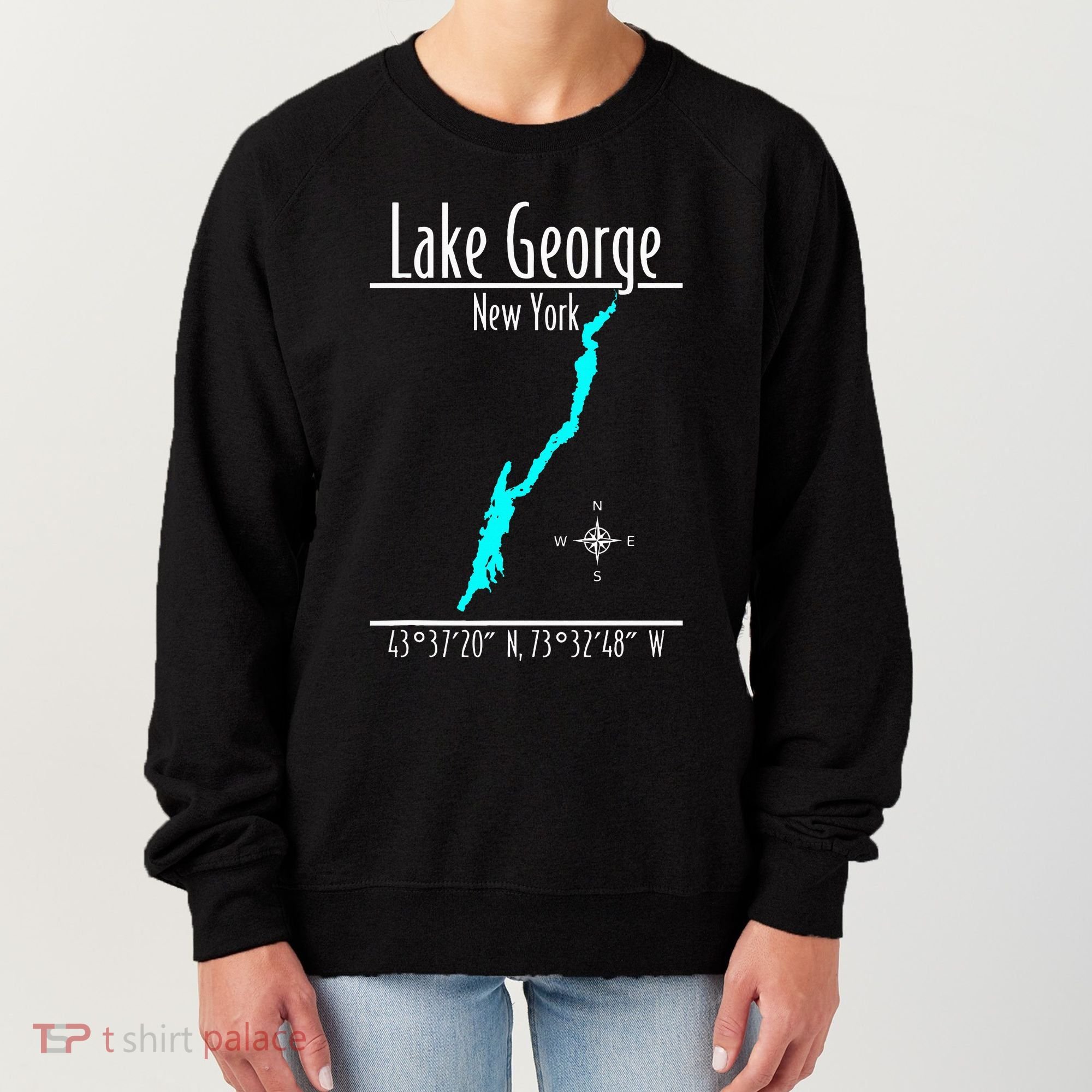 Modern Lake George New York Women's Sweatshirt