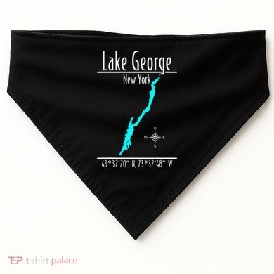 Modern Lake George New York USA-Made Doggie Bandana