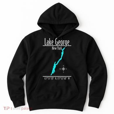Modern Lake George New York Hoodie