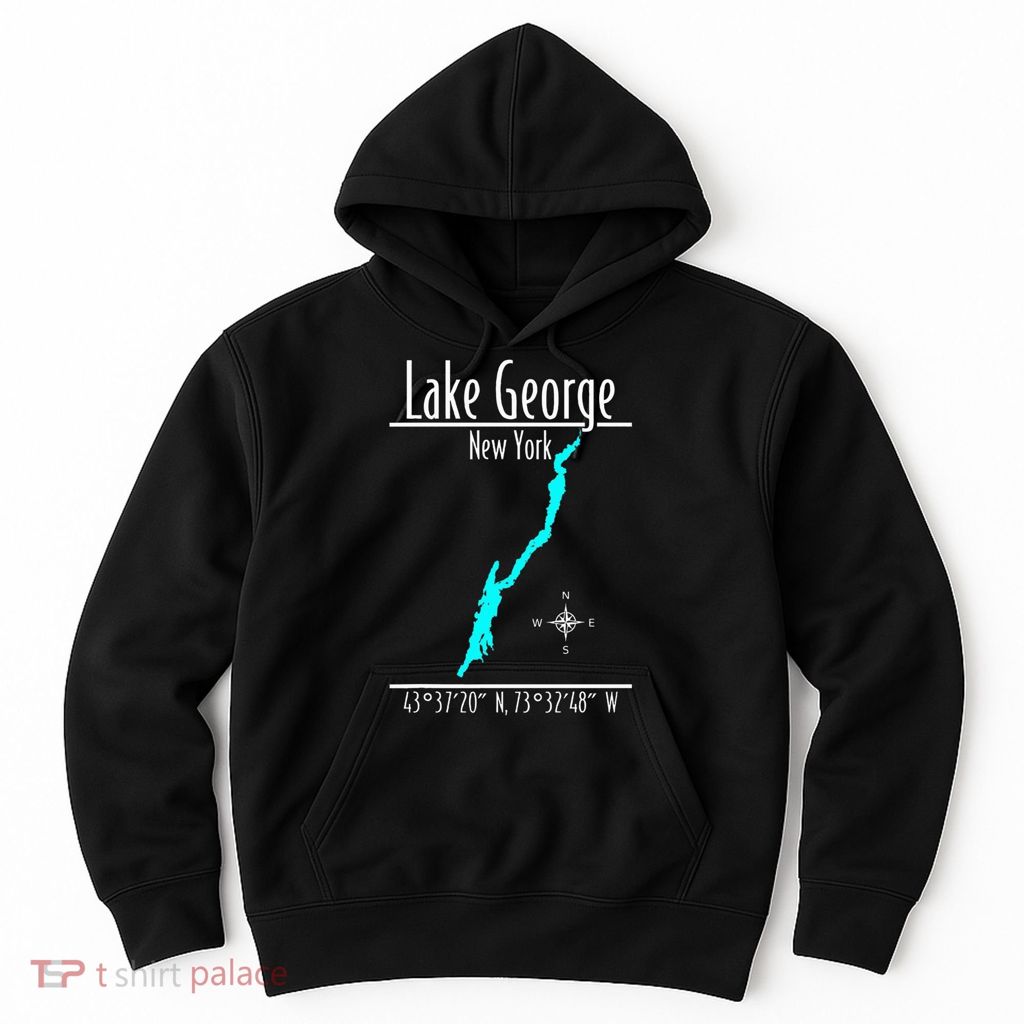 Modern Lake George New York Hoodie