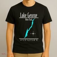 Modern Lake George New York T-Shirt thumb 3