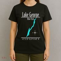 Modern Lake George New York T-Shirt thumb 4