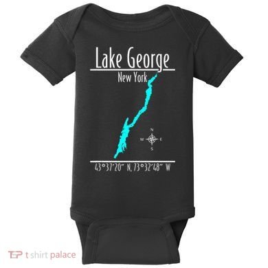 Modern Lake George New York Baby Bodysuit