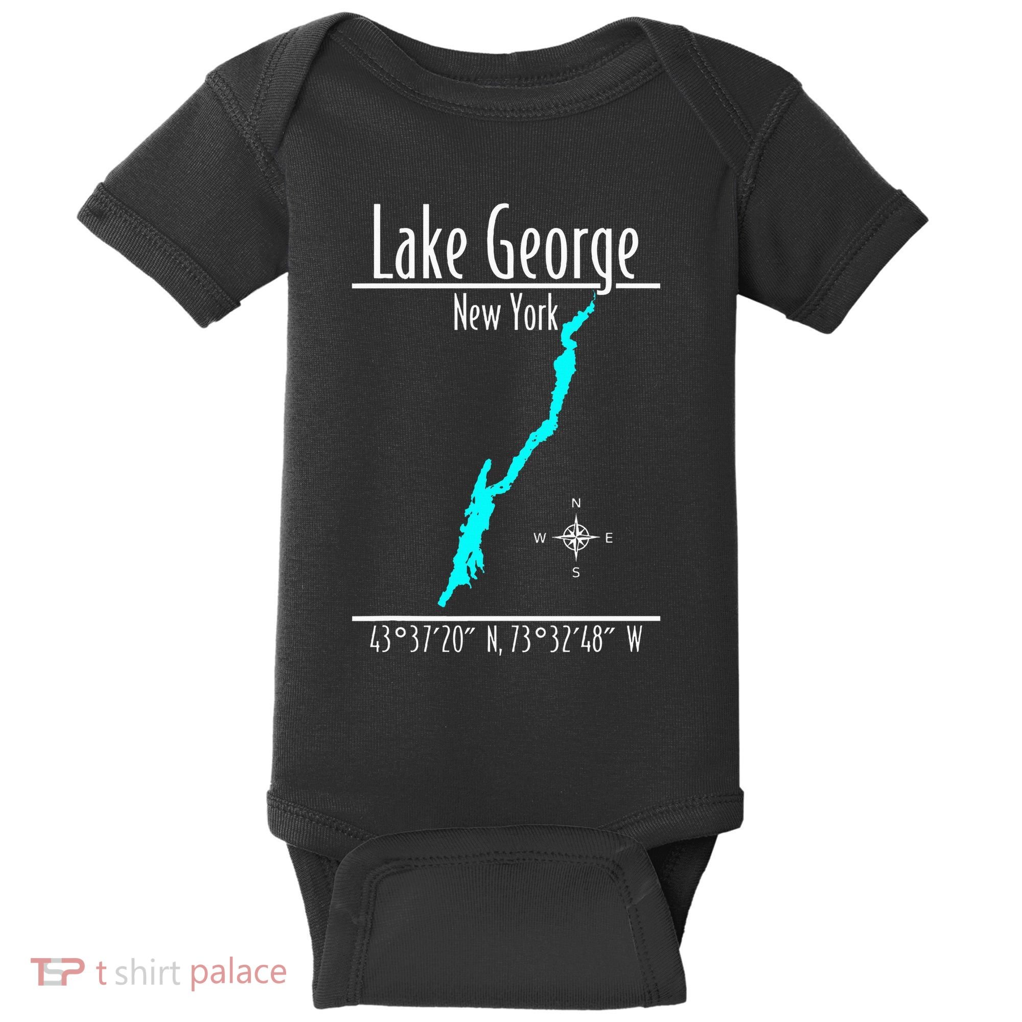 Modern Lake George New York Baby Bodysuit
