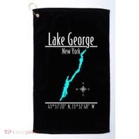 Modern Lake George New York Golf Towel thumb 0