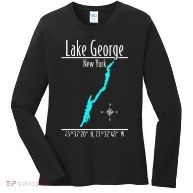 Modern Lake George New York Women's Long Sleeve Shirt