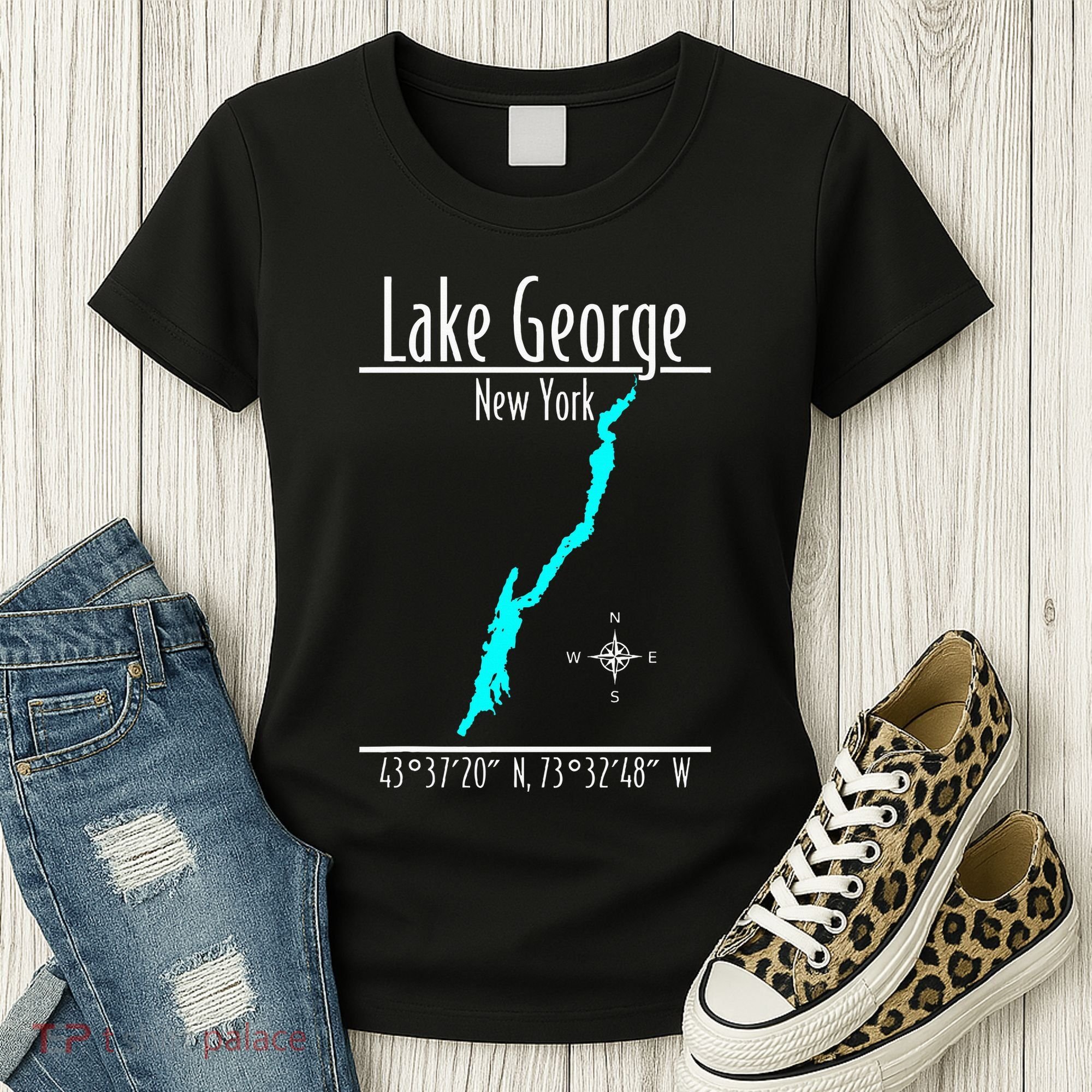 Modern Lake George New York Women's T-Shirt