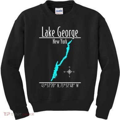 Modern Lake George New York Kids Sweatshirt