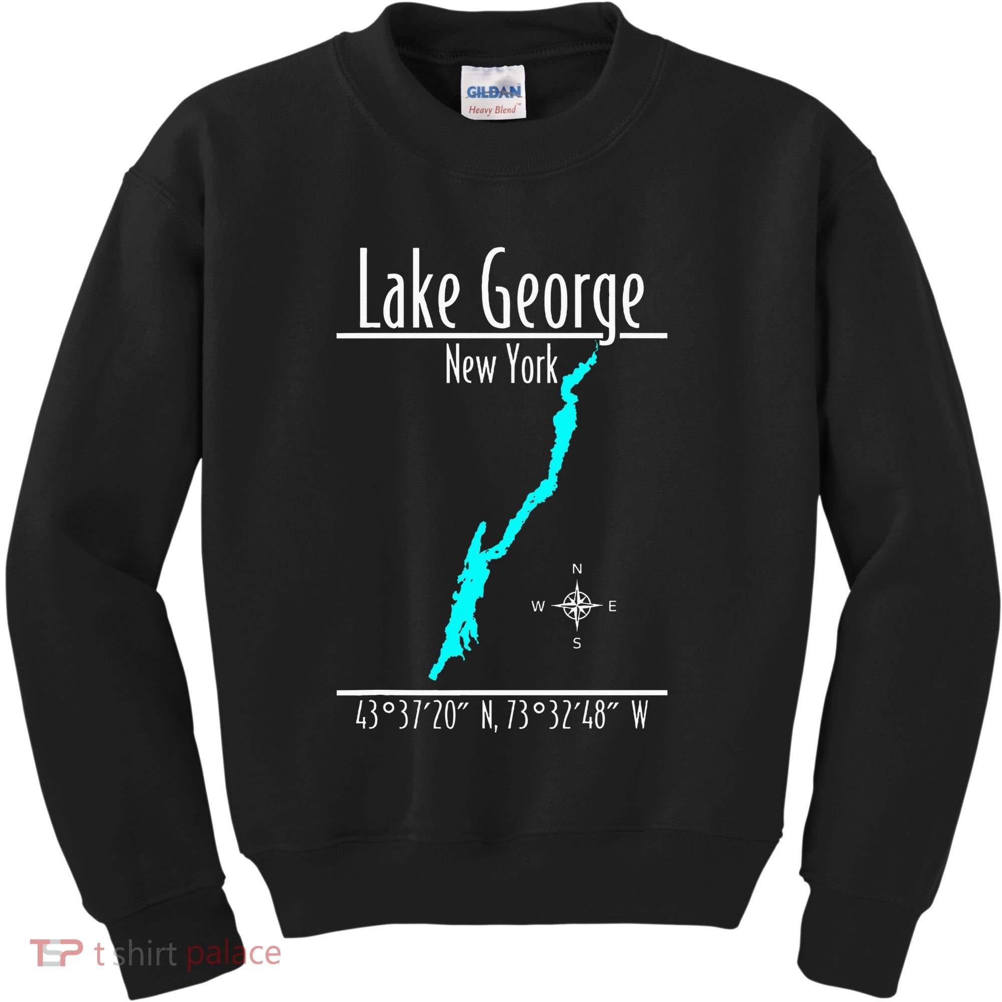 Modern Lake George New York Kids Sweatshirt