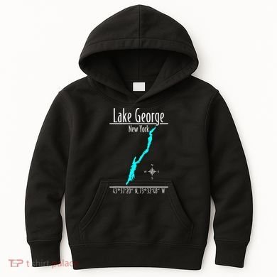 Modern Lake George New York Kids Hoodie