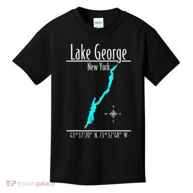 Modern Lake George New York Kids T-Shirt