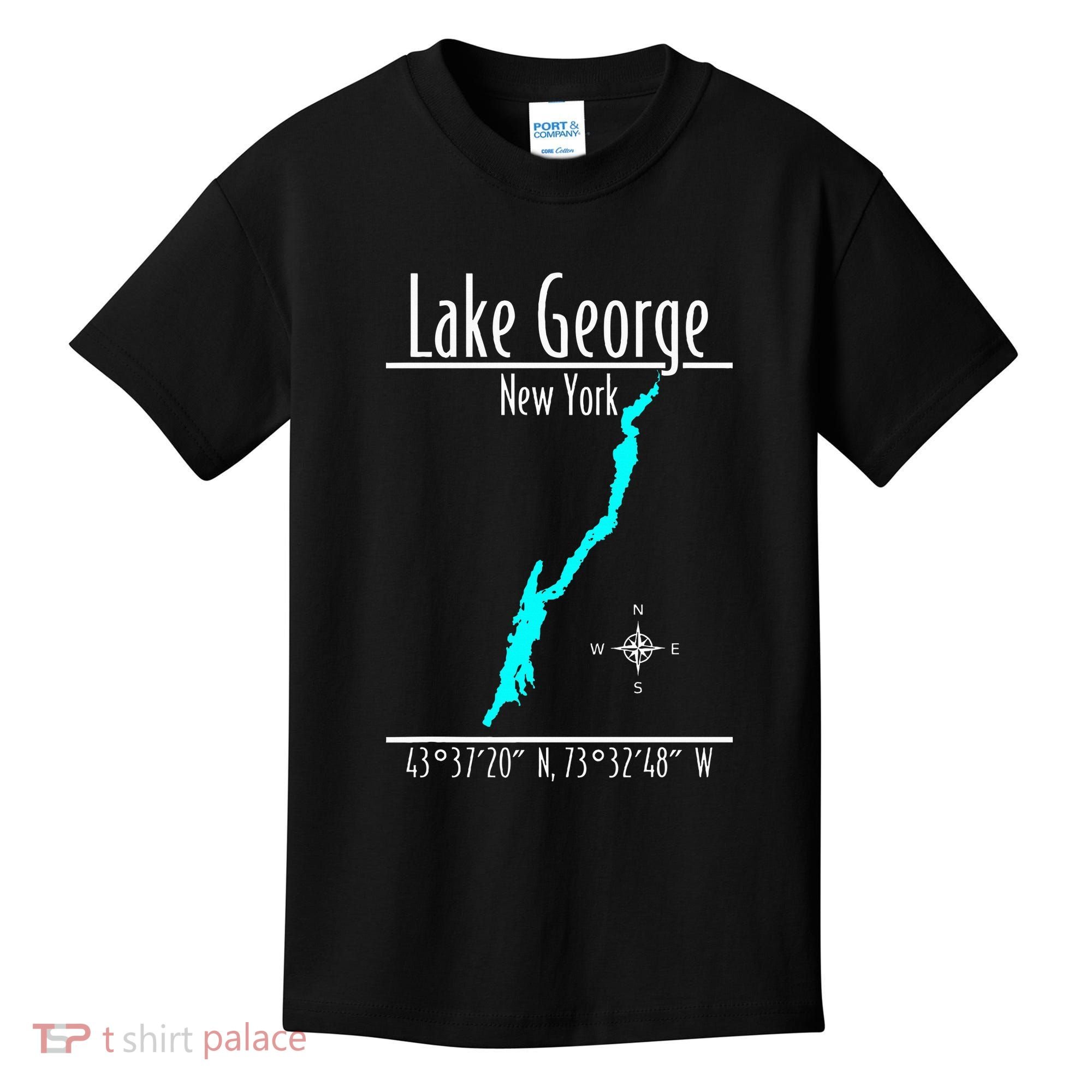 Modern Lake George New York Kids T-Shirt
