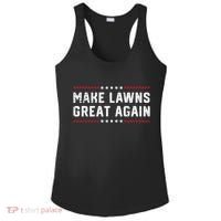 Make Lawns Great Again Lawn Mowing Dad American Flag Ladies PosiCharge Competitor Racerback Tank thumb 0