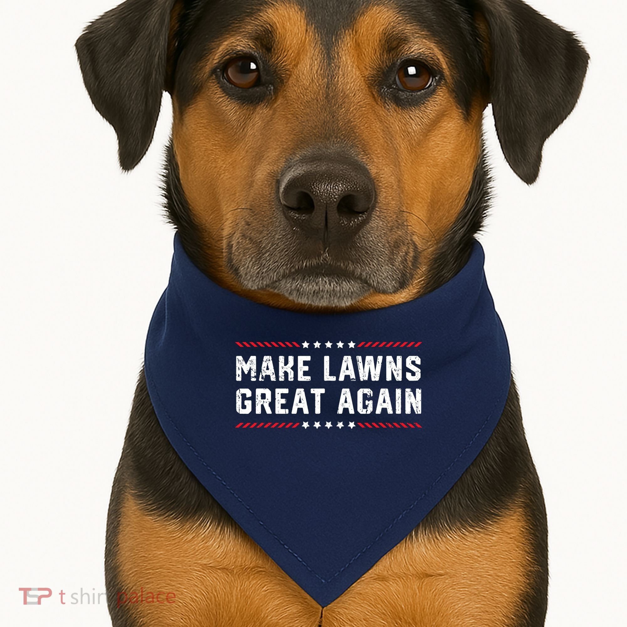 Make Lawns Great Again Lawn Mowing Dad American Flag USA-Made Doggie Bandana
