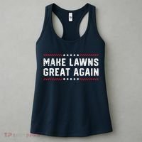 Make Lawns Great Again Lawn Mowing Dad American Flag Women's Tank Top thumb 3