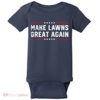 Make Lawns Great Again Lawn Mowing Dad American Flag Baby Bodysuit thumb 0