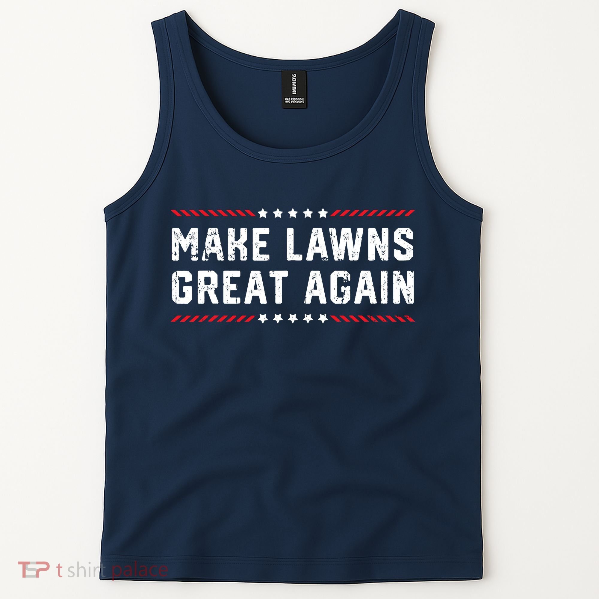 Make Lawns Great Again Lawn Mowing Dad American Flag Tank Top